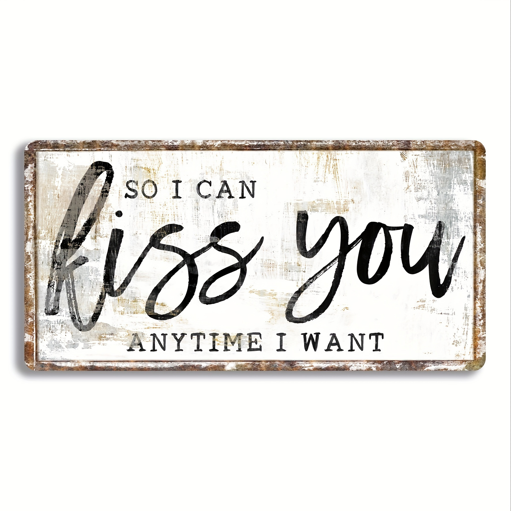 TEMU Vintage " Can " Wooden Sign - 12x6" Rustic Wall Decor For Bedroom & Home, Perfect Anniversary Gift For Couples, Farmhouse Style, English Text, Easy To Hang, Bedroom Wall Deco