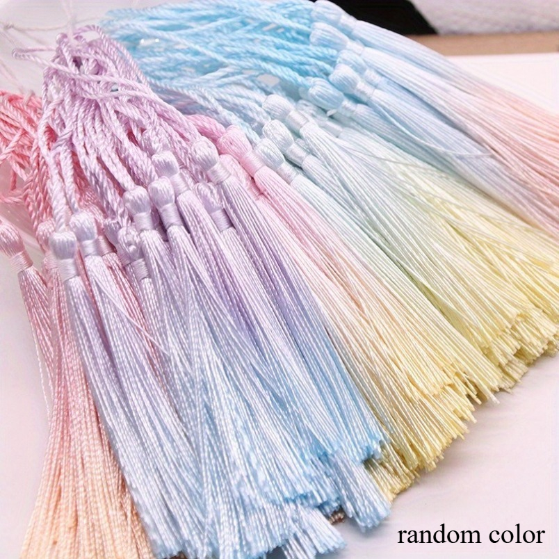 TEMU 40pcs(random Color) Of Gradient Tassels In Pastel To Vibrant Colors - Soft Pink, Blue, Green, Yellow, Orange, Purple, And Red - Ideal For