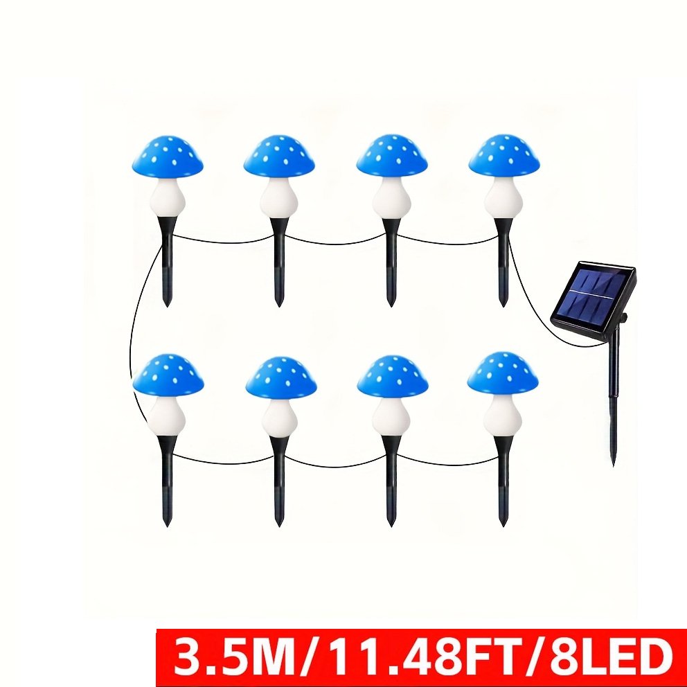 Solar-powered Mushroom Outdoor - 8-mode Mushroom Lamp Suitable For Garden, Lawn, Pathway & Backyard Decoration, Solar-powered Plug-in-free Operation With Plastic Housing, For,, (no)