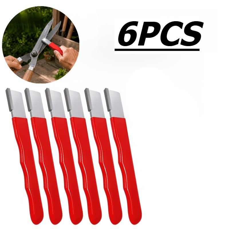TEMU Ensemble de 6 aiguiseurs de couteaux manuels, aiguiseur de lames multifonction en acier inoxydable pour outils de cuisine et de jardin, outil de