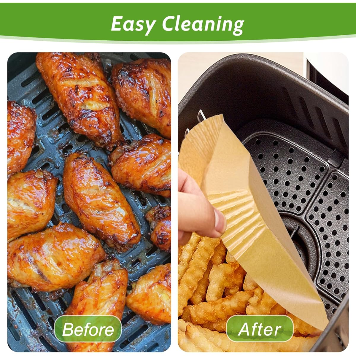 360pcs 8. 7 x 5. 5 unbleached heavy duty air fryer paper liners disposable,   & non-leak parchment paper liners for airfryer basket, deep fryer parts & accessories, air fryer liners non stick, air fryer  , air fryer liners large size, food prep tools, cooking accessories, parchment liner, nonstick design,   material,   liner, baking liners, meal preppers, busy families Product details 4