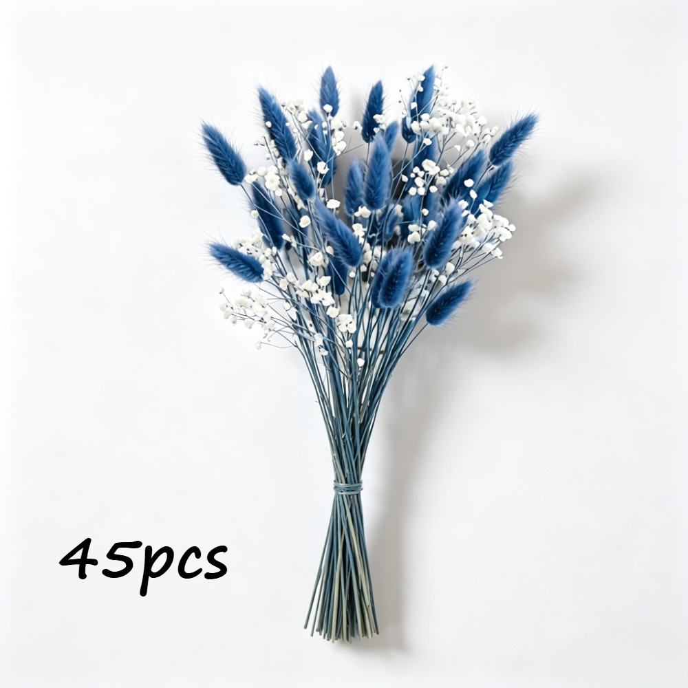 TEMU 45pcs And White Mixed Artificial Grass | Spring Decor, No Vase Included, Suitable For Weddings, Gardens, Christmas, And Valentine's Day,
