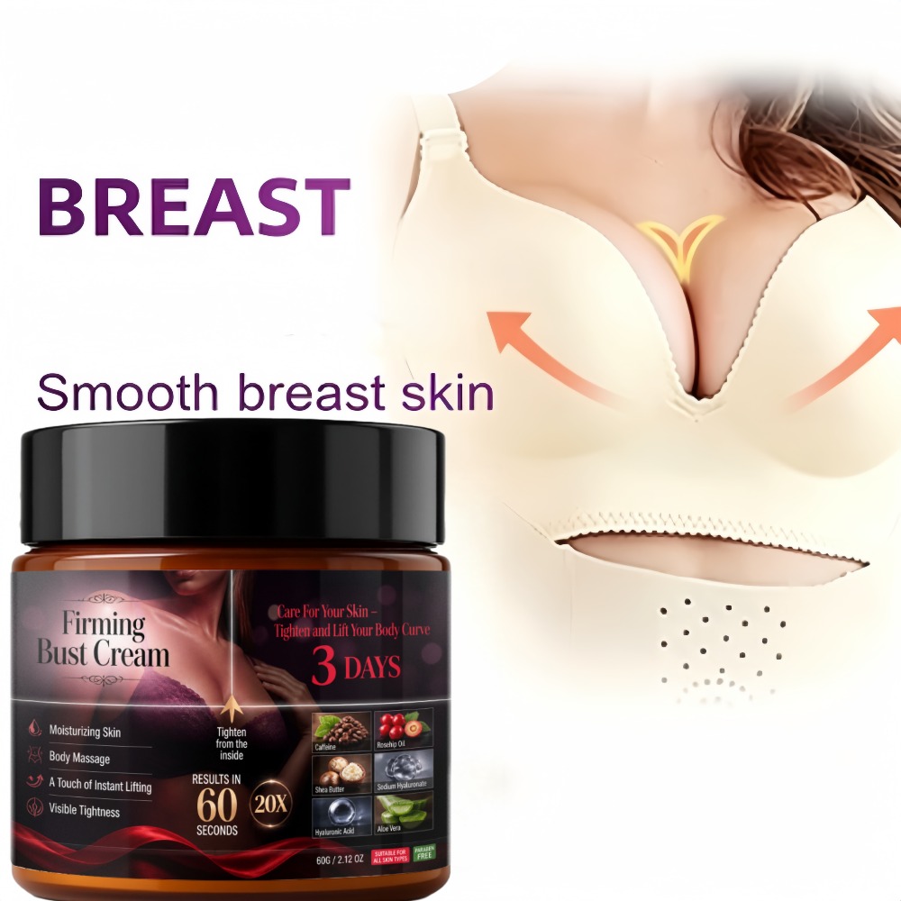 Powerful Instant Bust Lifting Cream, Containing Jojoba Oil, Honey, Caffeine, Shea Butter, and Vitamin E – Deeply Moisturizes and Firms the Skin – Leaves Skin Smoother and Firmer with an Instant Lifting and Tightening Effect in 6 Minutes