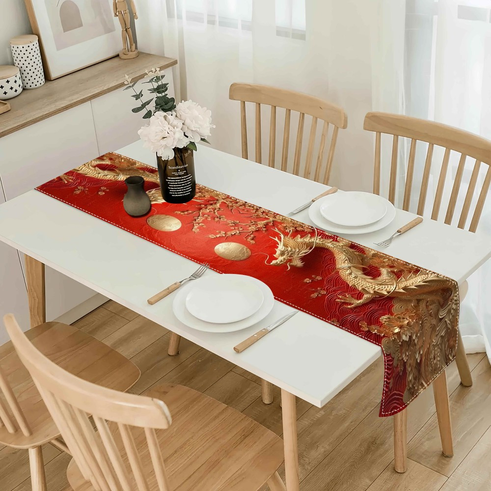 

1pc Chinese Linen Table , Rectangular Table For , Decor, Tea Table, - 100% Linen