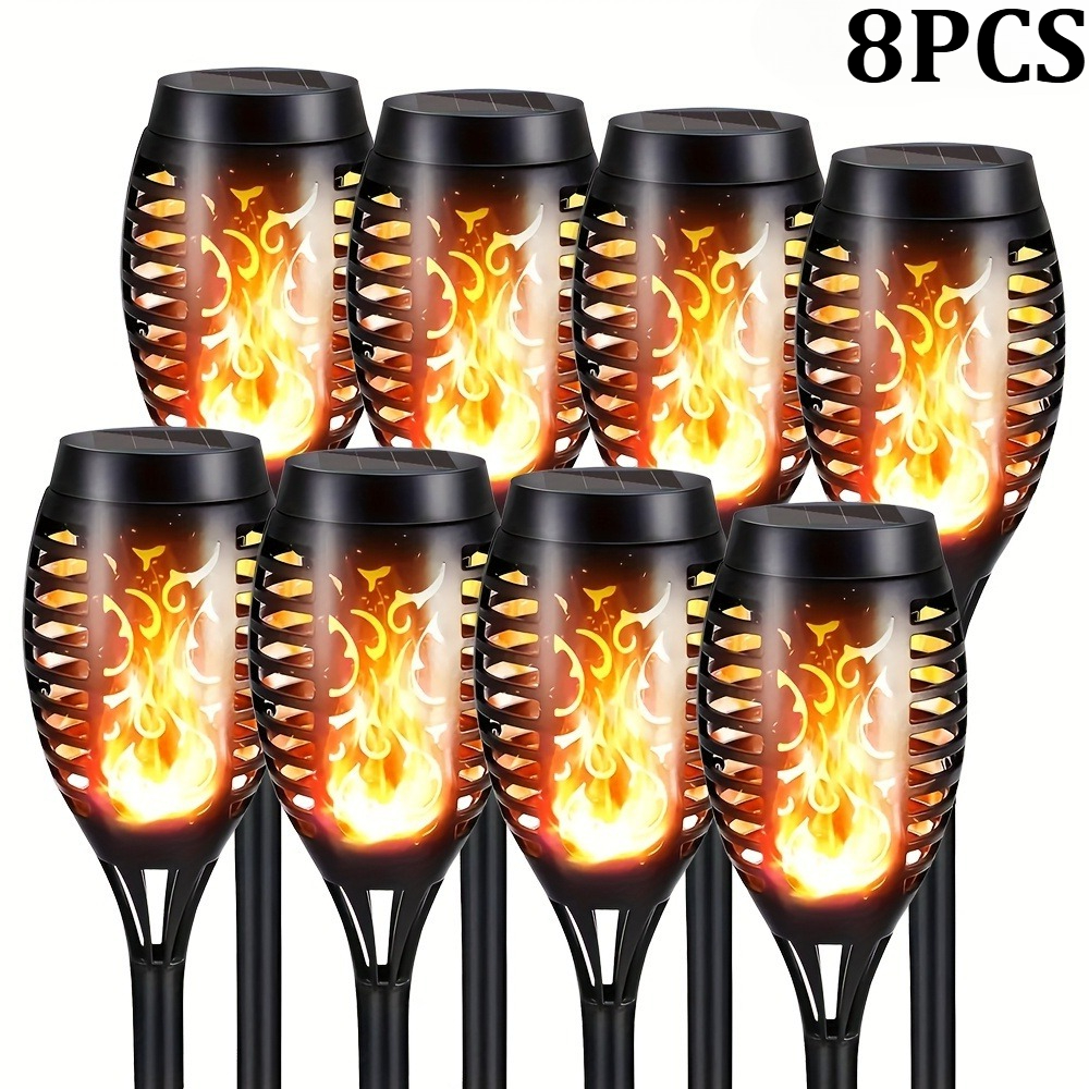 Image of 8/6pcs Solar Powered Outdoor Pathway Lights Courtyard Garden Landscape Decorative Lighting Lamps, Outdoor Lighting Landscape Lights Suitable For Garden Lawn Plug In Landscape Decorative Lights