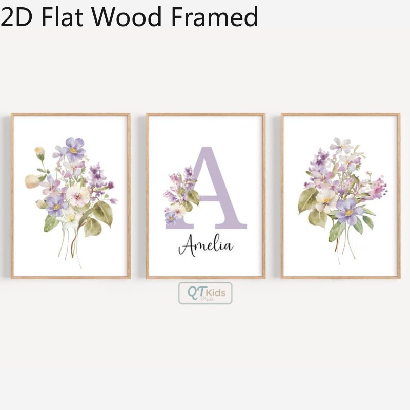 Personalized 2D Flat Custom Poster - Wildflowers Prints Set