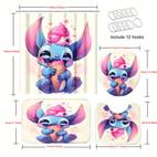 1 4pcs with ice cream from pattern shower curtain set shower curtain with 6 12 hooks non slip bath rug u shape mat toilet lid cover pad home decor bathroom full set bathroom accessories gifts gifts for family