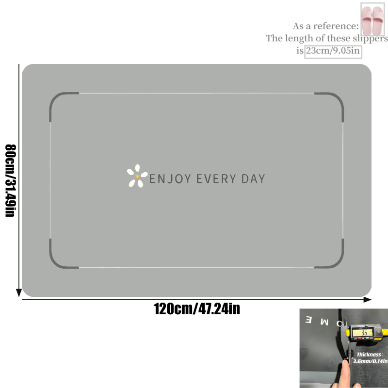1pc, Quick-drying Non-slip Mud Bathroom Mat, Non-slip, Quick-drying, Easy To Clean, Suitable For Bathroom And Kitchen Entrance, Super Absorbent Soft Carpet, Used Outdoors And Indoors