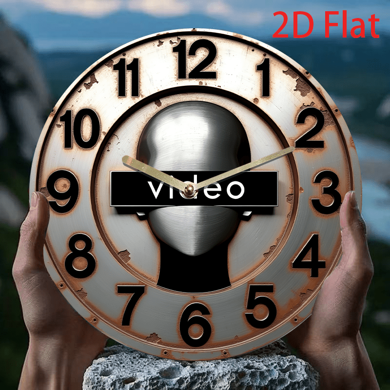 8-Inch Silent Wall Clock with Video Surveillance Camera Design, 2D Flat  Acrylic Quartz Clock, Metallic Living Room, Bedroom, or Of
