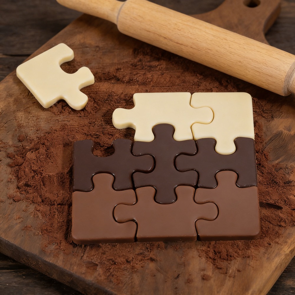 1pc puzzle shaped silicone mold for baking suitable for chocolate mousse cake decoration crispy plating   molds ideal for christmas easter thanksgiving valentines day mothers day celebrations