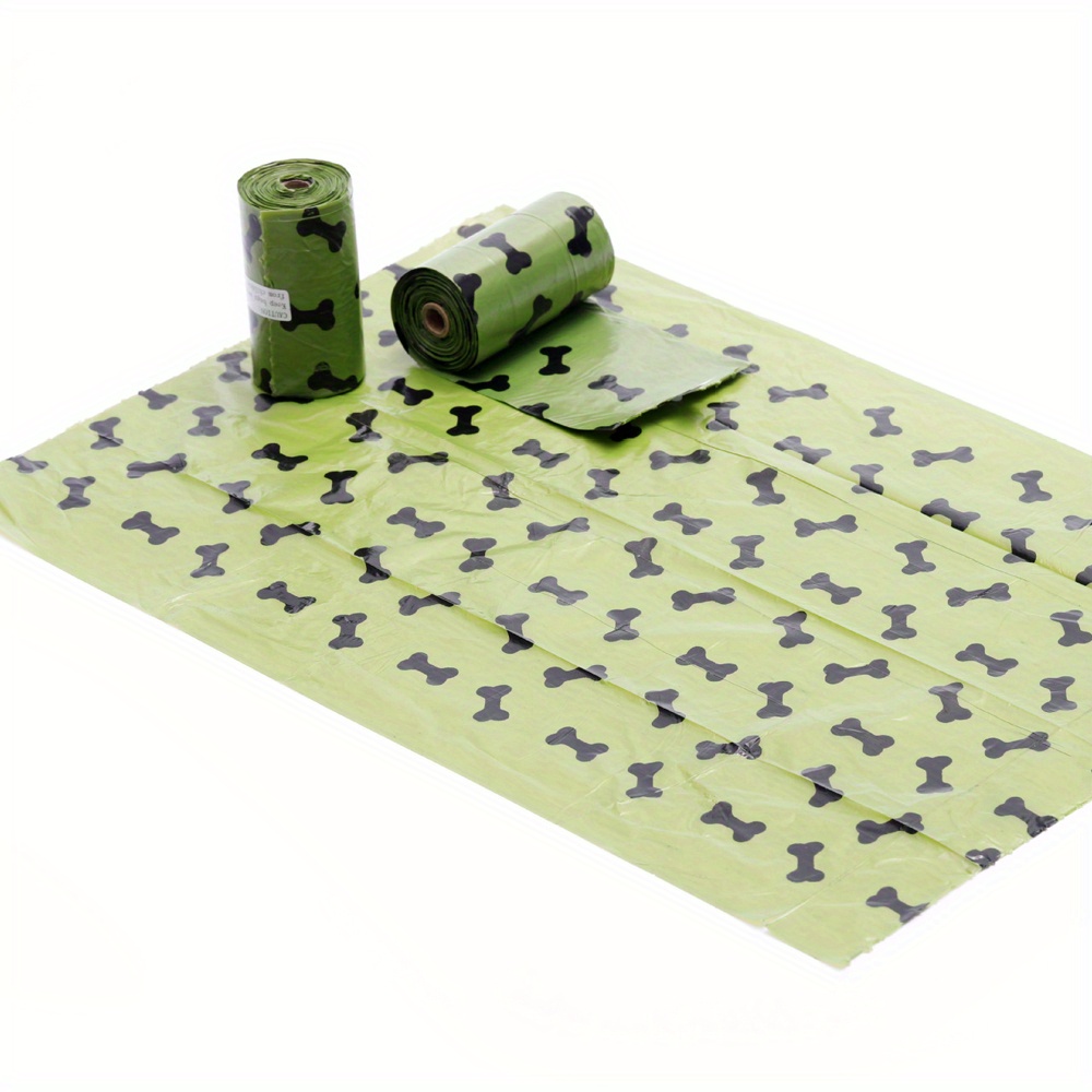 61pcs/set 60 Bag 4 Rolls for Pet Waste, Leak Dog Poop Bags with Dispenser - -Proof Unscented Waste Bags for Dogs, with Bone Design & Fragrance Dog Poop Bags, Suitable for Pet Cleaning And Outdoor Use.