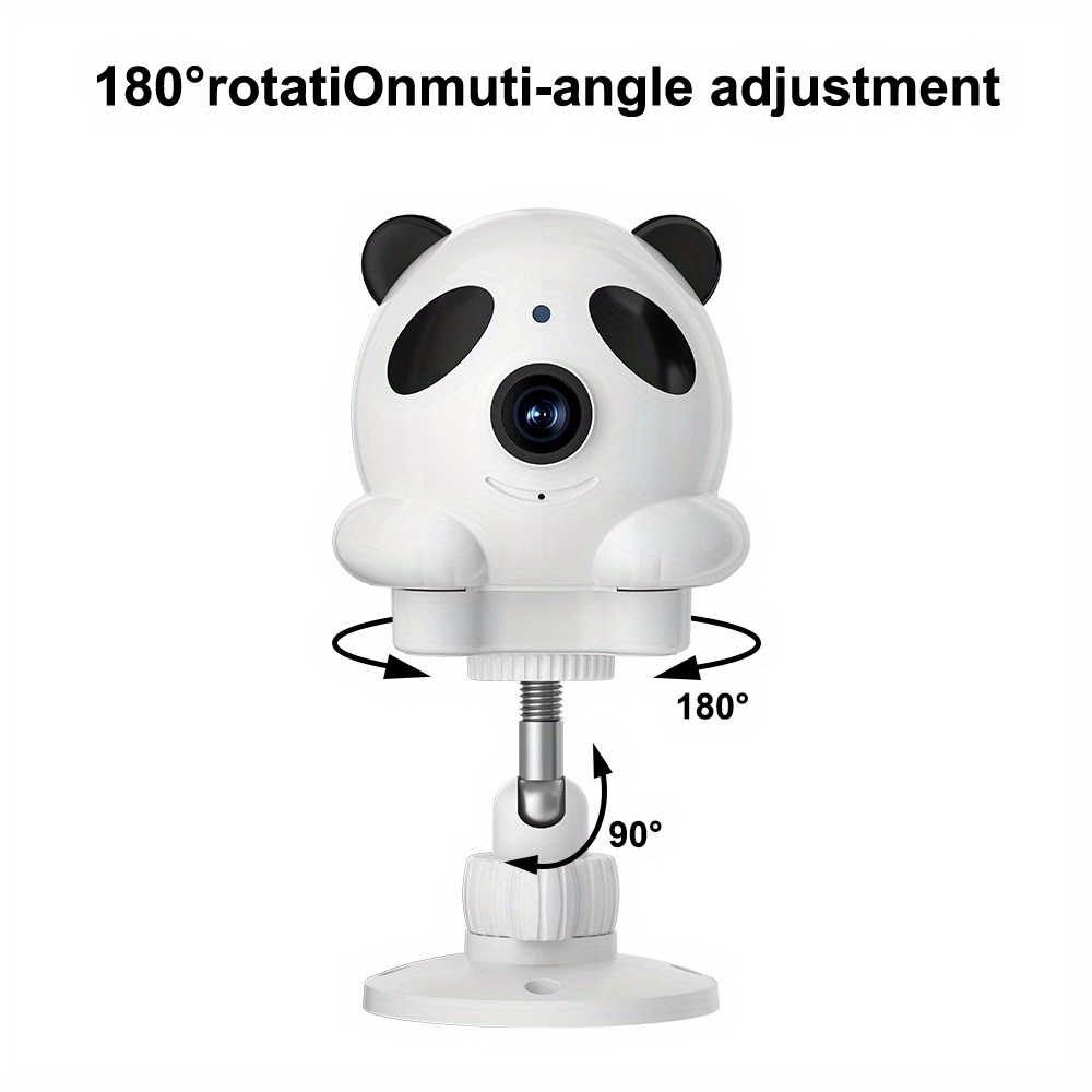 1 Cámara de mascotas, monitoreo de niños, cámara de seguridad inteligente para el hogar con Wi-Fi Full HD, función de visión nocturna, visión panorámica de 355°, audio bidireccional, detección de movimiento, visión nocturna de color, grabación de tarjeta de memoria, cargo de almacenamiento en la nube.