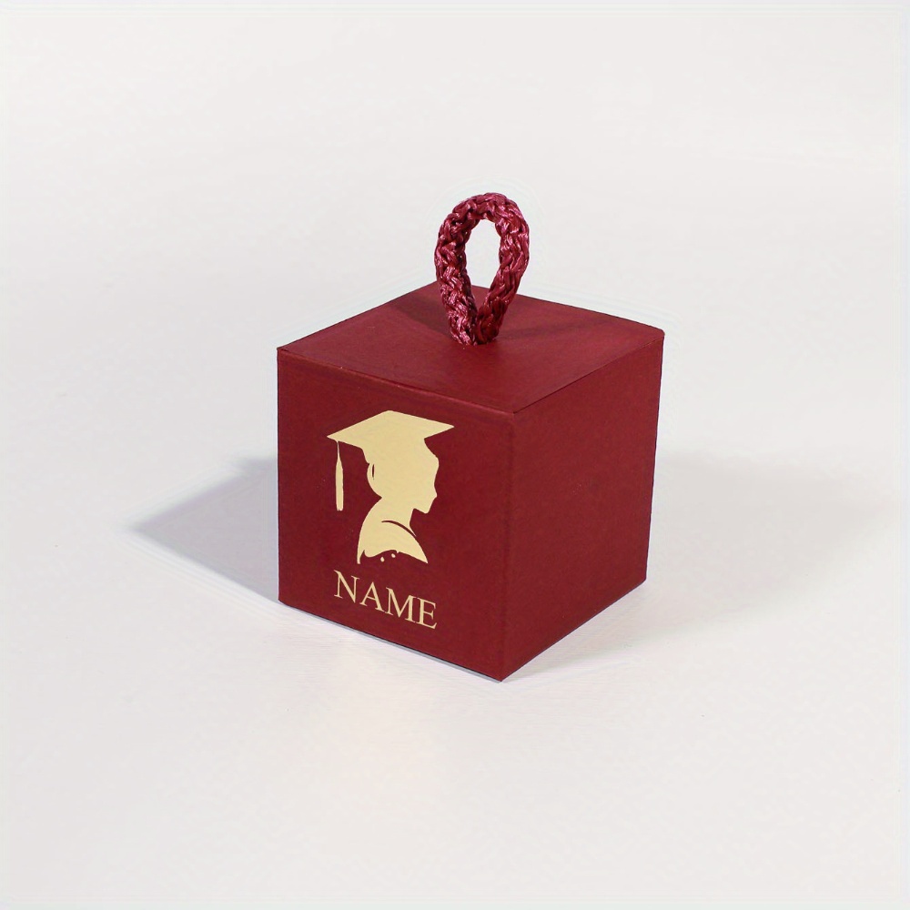 TEMU 10/50 pezzi Scatola Bomboniera Personalizzata per Laurea con Silhouette & �� Scatola Regalo con Intrecciato �� Bomboniera Personalizzata per Fest