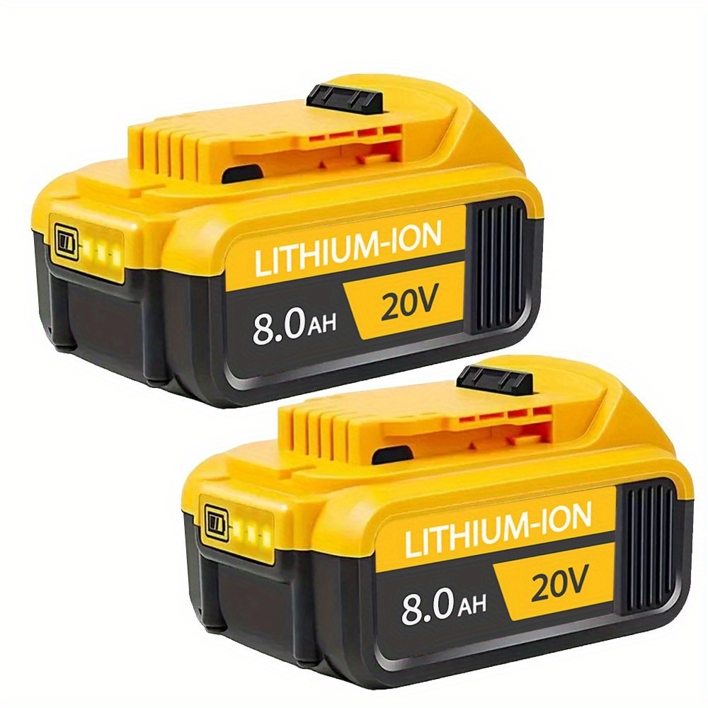 TEMU 1Pack/ 2Pack 8,0Ah 6,0Ah Batterie de remplacement pour Dewalt 20V Max compatible avec les batteries lithium-ion Dewalt 20Volt XR Max DCB200