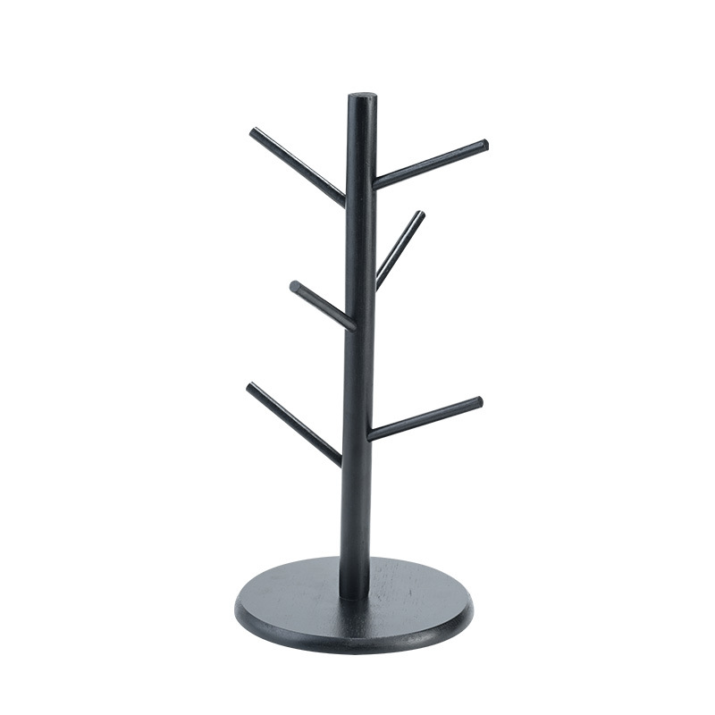 TEMU 1pc Black Coffee Mug Tree Rack With 6 Hooks, Practical Coffee Cup Organizer For Kitchen Countertop & Coffee Station, Coffee Bar Accessory For