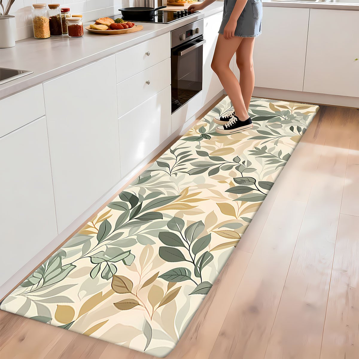 TEMU 1pc Simple Pattern Kitchen Rug, Suitable For Kitchen, Laundry Room, Doorway, Living Room, Dining Room, Kitchen Decor, Kitchen Rug, Entryway Rug,
