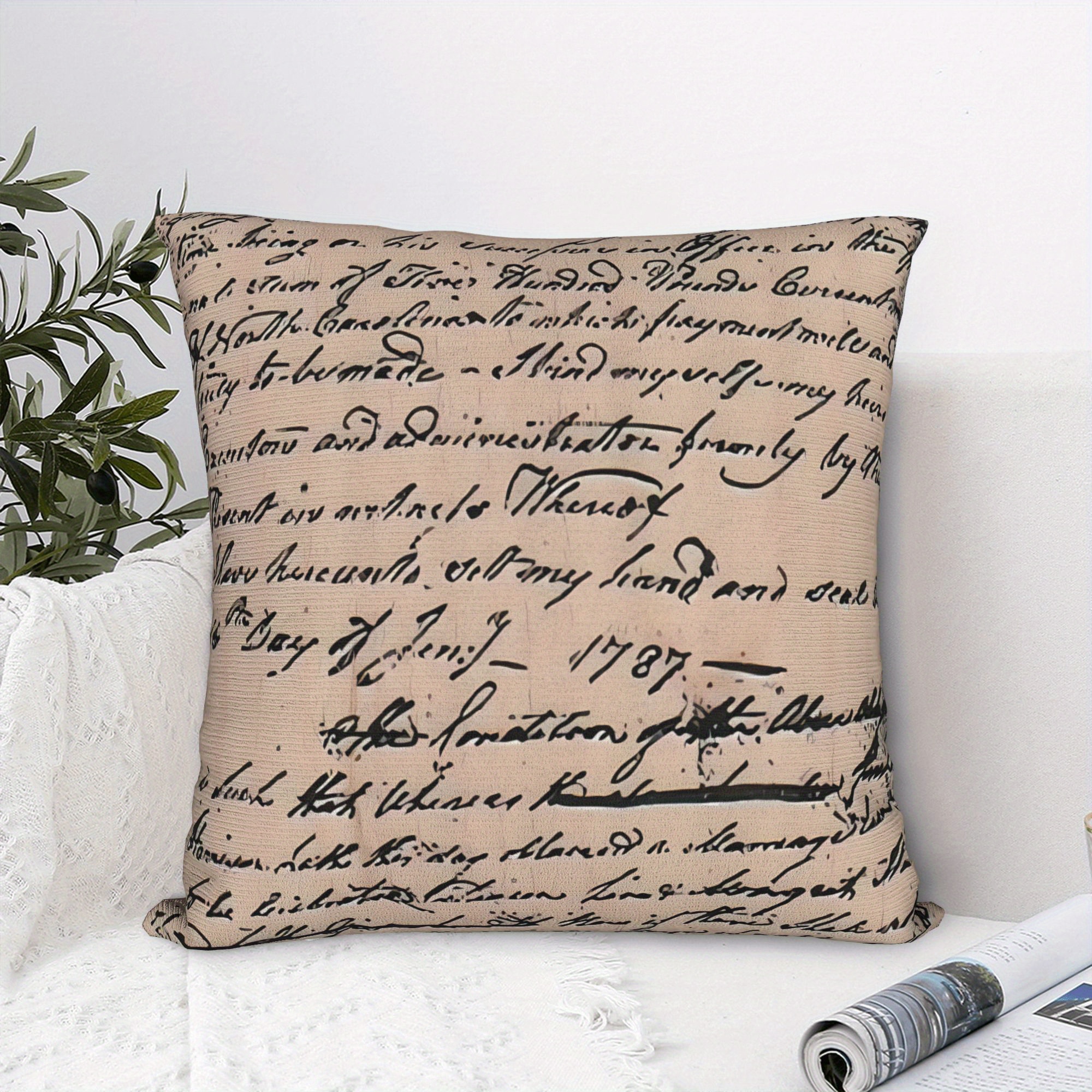 vintage letter print throw pillow cover sofa decorative Temu Ireland