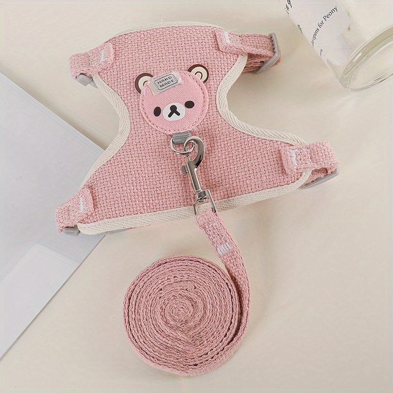 TEMU Pet Adjustable Pet Cat Leash Small Dog Leash Cartoon Vest-style Leash Traction Rope Pet Supplies