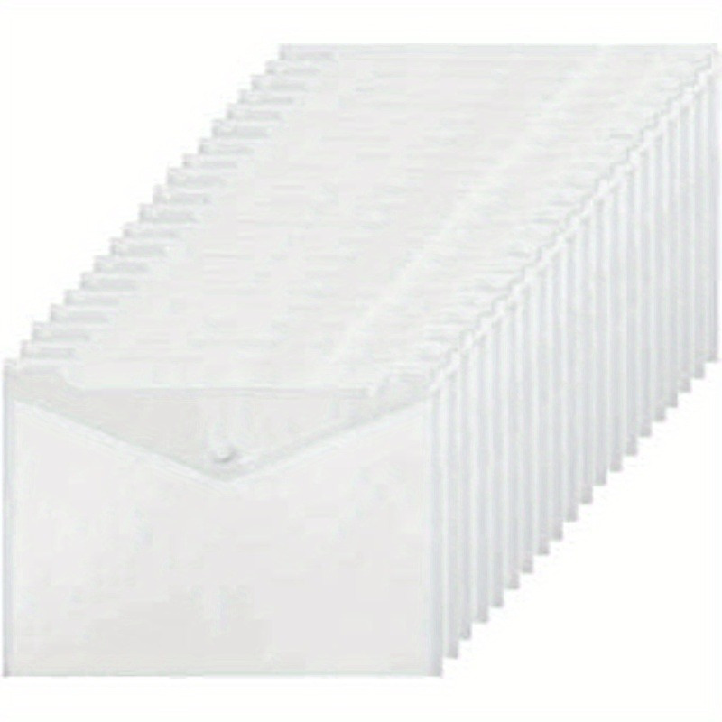 plastic envelopes 24 packs clear file folders with   button ideal a4 paper documents organizers