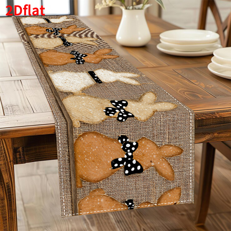 TEMU 1pc 2d Flat Table Runner, Pastoral , Suitable For Easter Celebrations And Table Decoration. The Table Runner Is Suitable For Family Gatherings,