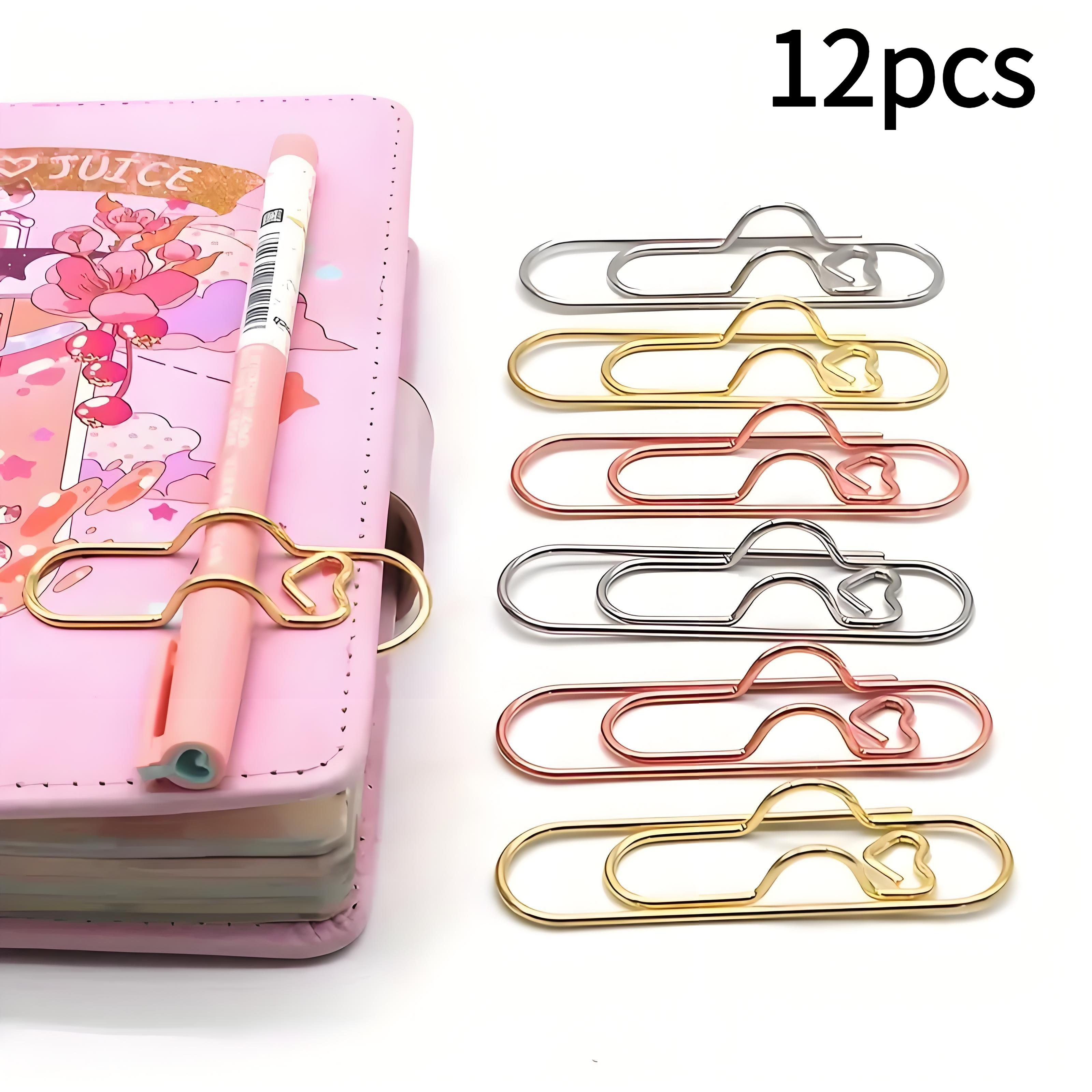 

12-pack Stainless Steel Multifunctional Metal Clip Set, Notebook & Diary Accessories, With , Holder, And Hanging , For Office And School Supplies Organization