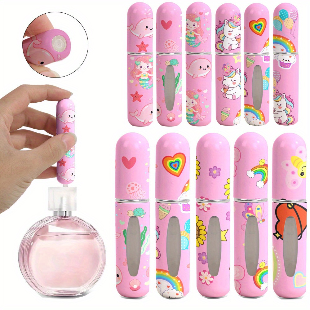 

1pc Flacon de Parfum Spray Thème Rose Adorable de 5ml - Rechargeable & Mini Distributeur Cosmétique Portable avec Fantaisistes, Plastique BPA, Idéal pour , Flacon de Parfum