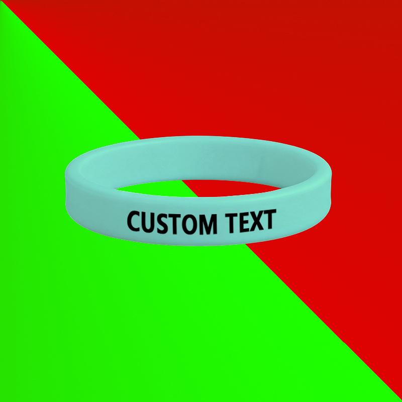 100pc Custom Glow-in-the-Dark Silicone Bracelets Set