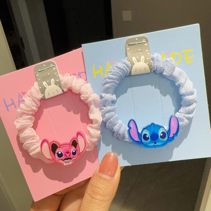 

1pc Disney Stitch Acrylic Hair Tie, Vintage Style Cartoon Hair Ring, Color Matching Print, Single Piece, Women's Hair Accessory For Valentine's Day