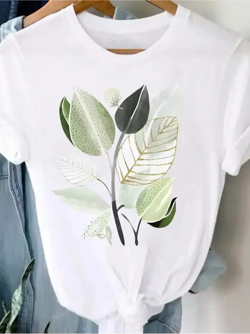 تي شيرت نسائي غير رسمي بأكمام قصيرة من Hewang