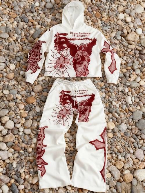 two piece set this new y2k style casual sports hoodie and sweatpants set is unisex and features a fashionable 3d print design suitable for occasions
