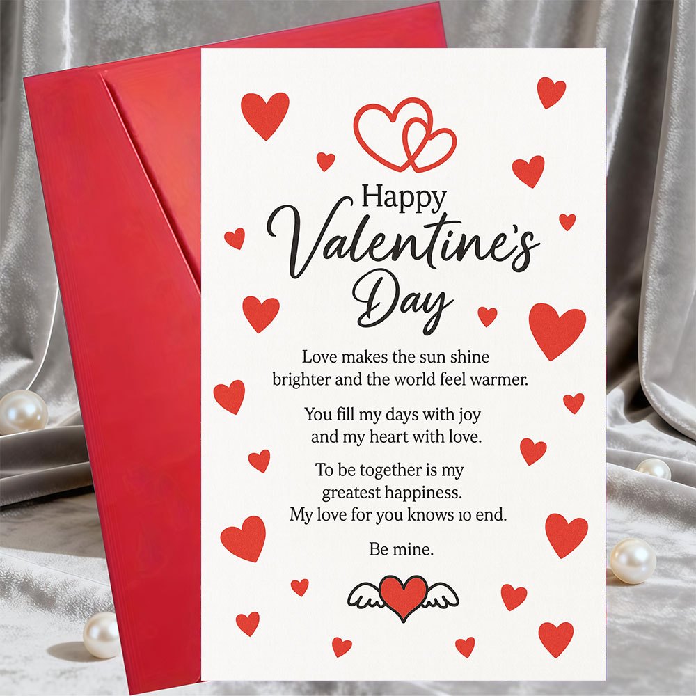 TEMU Set Of 4 (2 Cards And 2 Envelopes) 's Day Greeting Card | , Ideal For: , Partner, Other, Perfect Gift For Valentine's Day, Greeting Card