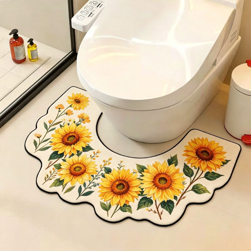 TEMU Tappeto da bagno a forma di U con motivo a in 900G, 1 pezzo, e casual per la casa, facile da installare, tappeto in peluche per soggiorno, forma