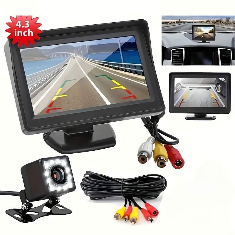 Car Rearview Camera With 4.3-inch Lcd Display Parking System, , Suitable For Pickups, Rvs, And Trucks. Battery-free, Featuring Night Vision Function To Effectively And Accurately Assist With Parking.