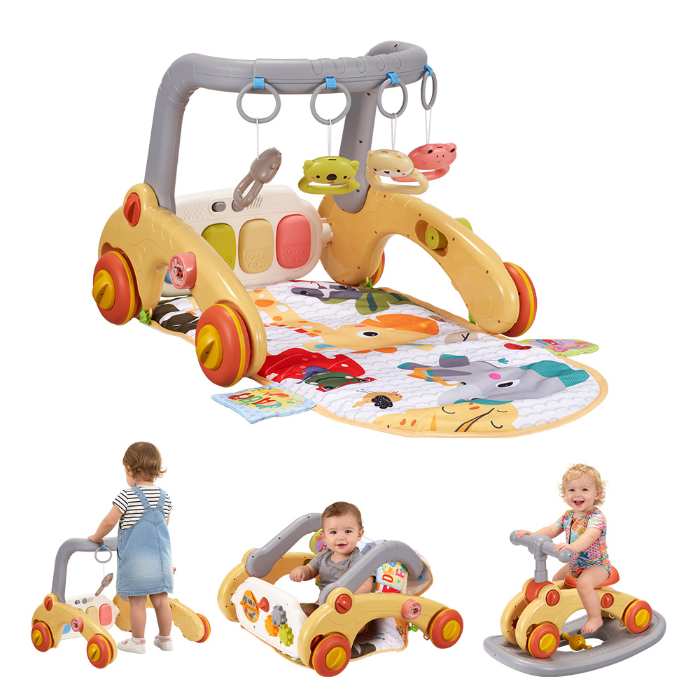 7-in-1 Baby Play Mat, Kick And Play Piano Gym with Portable Musical Toy, Adorable Animal-Themed Baby Play Gym, Tummy Time Mat Promote Motor Skills & Sensory Development Mat for Newborn Baby, Green, Blue, Pink, Yellow, Baby Play Mat Activity Center - Image 9