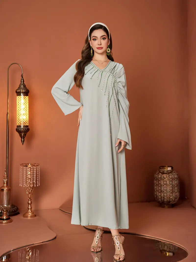 formal abaya dress Modest Prom Dress,occasion Dress,hijab Dress,abaya Nikkah,event Dress,modest Evening Dress,long Sleeve Dress,formal Satin Pleated Gray Abaya