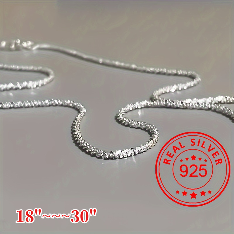 

1pc Elegant 925 Sterling Silver Necklace For Women, Sparkling Clavicle Chain, Simple And , No-power Fashion Pendant, Ideal For And Weddings, Perfect Valentine's Day Gift