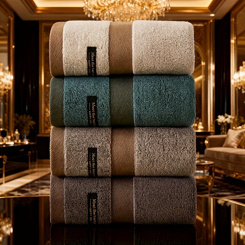 Set Of 2 Towels - , Absorbent, And Quick-drying - Perfect For Spas, Poolside Vacations, And Hotels. Enjoy A Luxurious Experience At Home. Bathroom Decorating Towels.