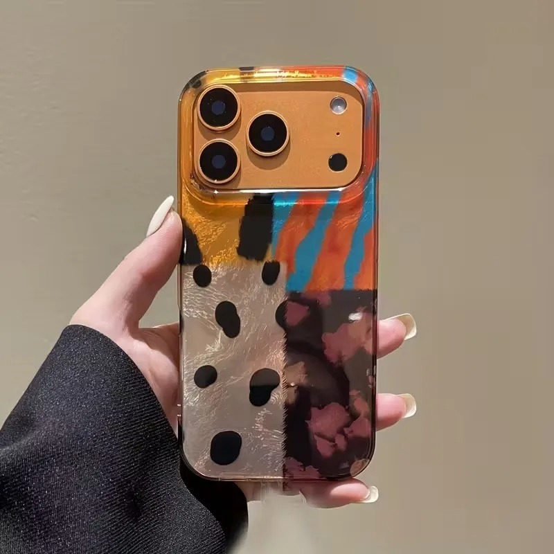 TEMU Phone Case - Splicing Color Blocks And Zebra Phone Case, Suitable For Iphone 17 16 Pro Max 11 12 13 14 15 Pro 16e 17 Air Shockproof Soft Cover