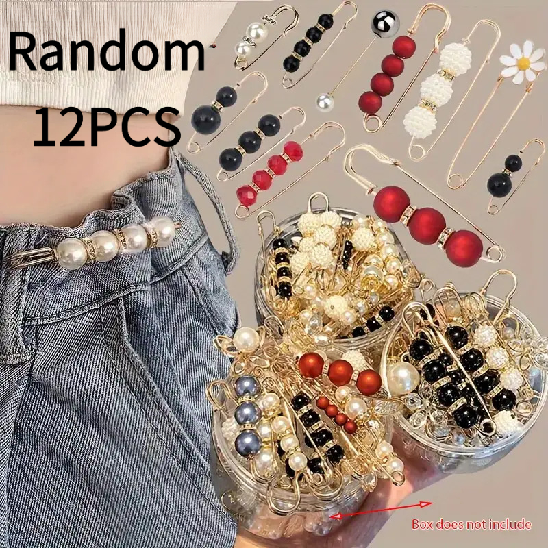 Image of A Set Of 12 Assorted Clothing Anti-slip Buckles And Brooches, Essential Additions For Women To Prevent , Wear