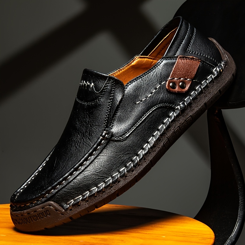 Image of Cushioned Eva Insole And Non-slip Rubber Sole- Brown- Slip-on Closure, Suitable For Office, Business, And Workplaces, Fashionable , Durable Grip Shoes, Business Casual