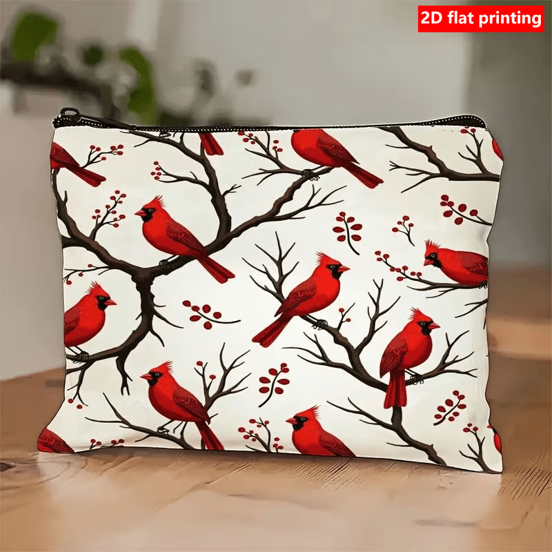 TEMU 2d Flat Printing 1pc Zippered Makeup Bag With Pattern, Suitable For , Ideal Portable Gift For Christmas And Birthdays