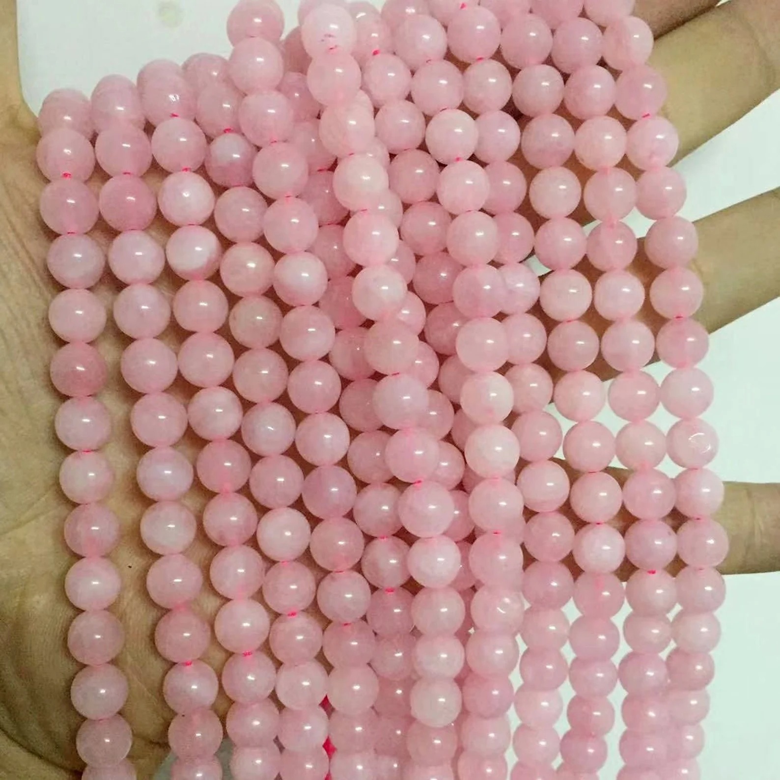 TEMU Aaa Grade Natural Pink Rose Quartz Round Beads, Sizes 4mm, 6mm, 8mm, Smooth Polished, Stone . Suitable For Making, Such As Bracelets, Necklaces,