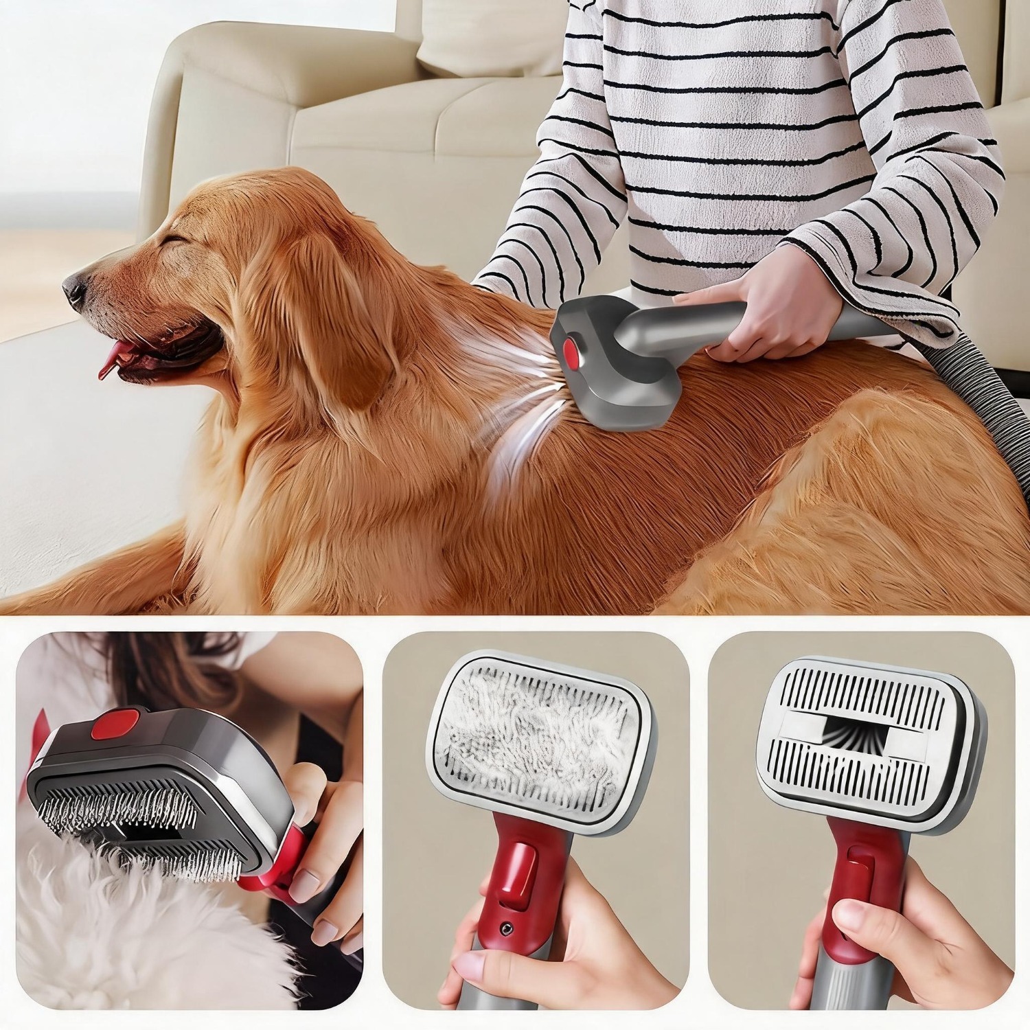 Pet Hair Remover Tool Set For V7 V8 V10 V11 V15 - Dog Grooming Brush Vacuum Attachment With Suction Head, Multi-functional Cleaning Additions With Pet Hair Remover And Dust Collector
