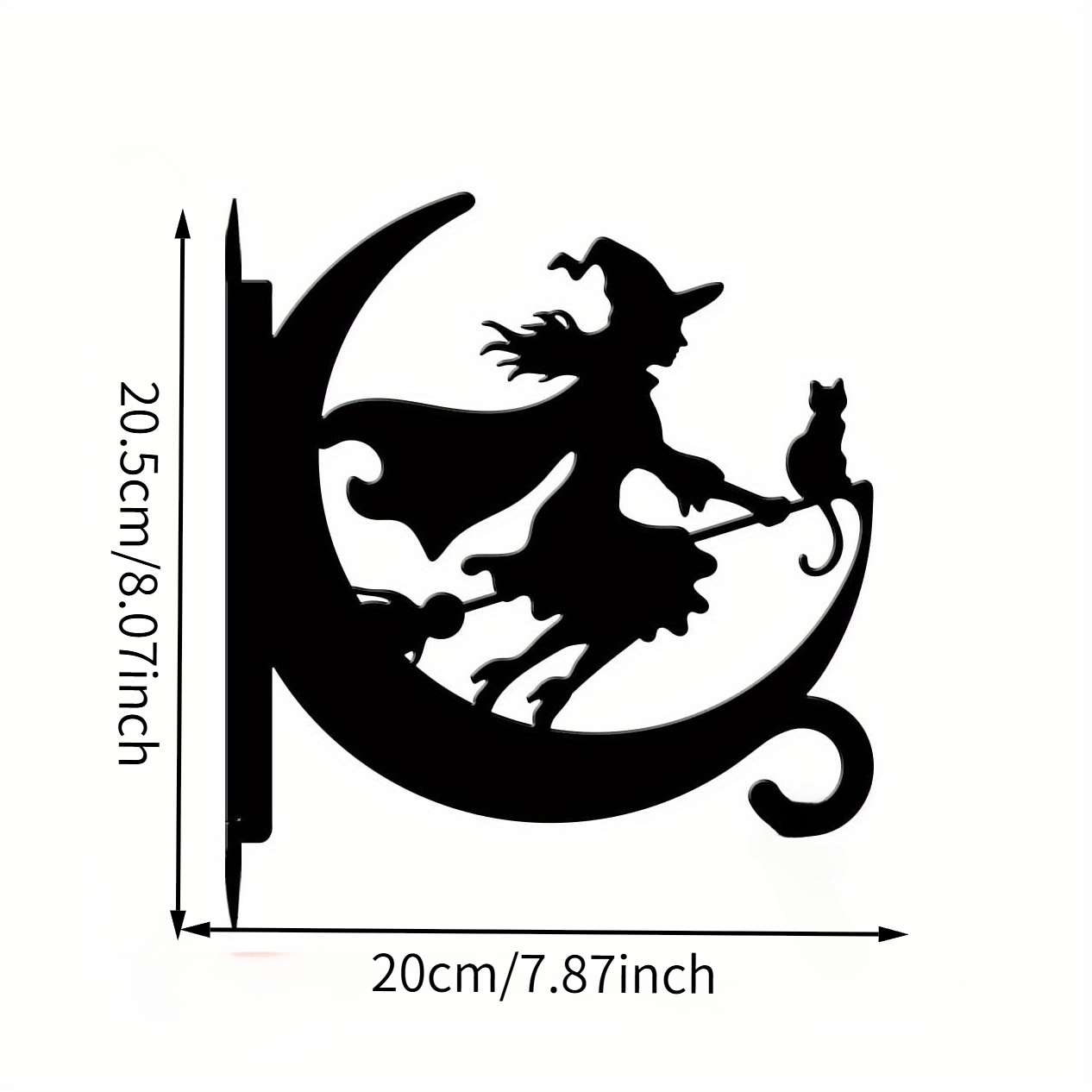 TEMU Brosse de sorcière et chauve-souris en métal à suspendre au mur - Décoration gothique en fer forgé, idéale pour /extérieur, décoration