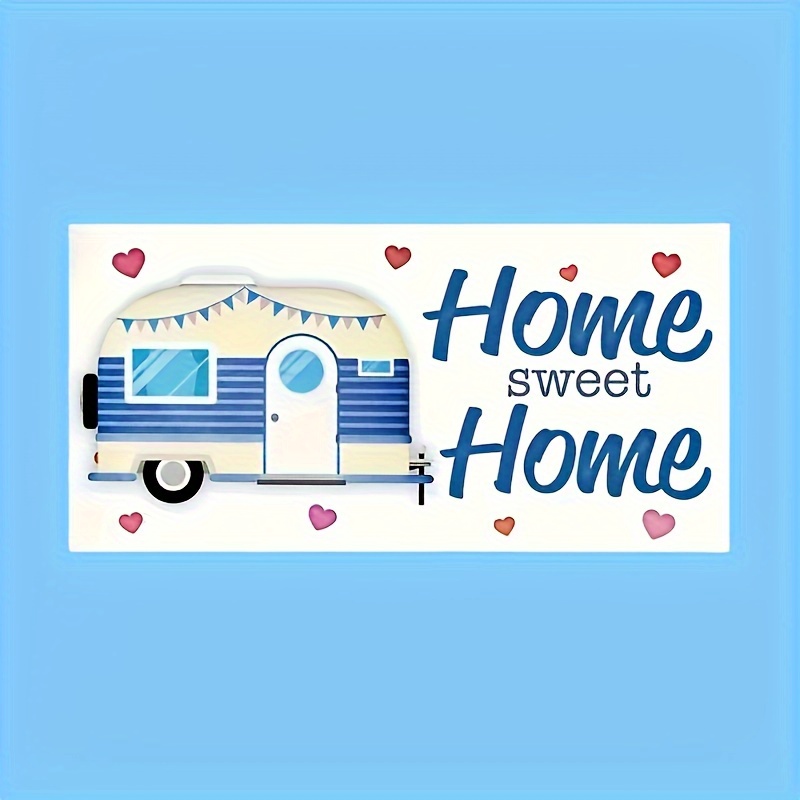 TEMU 2d Flat 1pc Wooden Sign, Rver Enthusiast Wooden Hanging Sign - "" With Heart-shaped Embellishment, Camping , Ideal For Home Decor, Christmas,