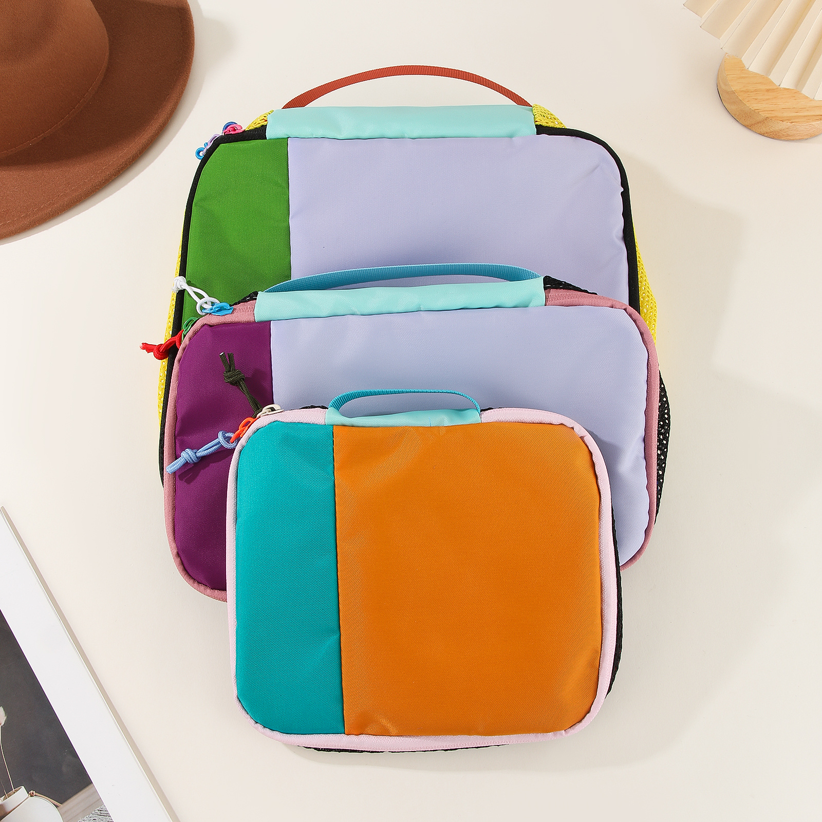 TEMU 3pcs New Thickened Spring/summer Dopamine Bag Set, Fashionable Luggage Bag, Casual Toiletry Bag, In Small, Medium, And Large Sizes For And