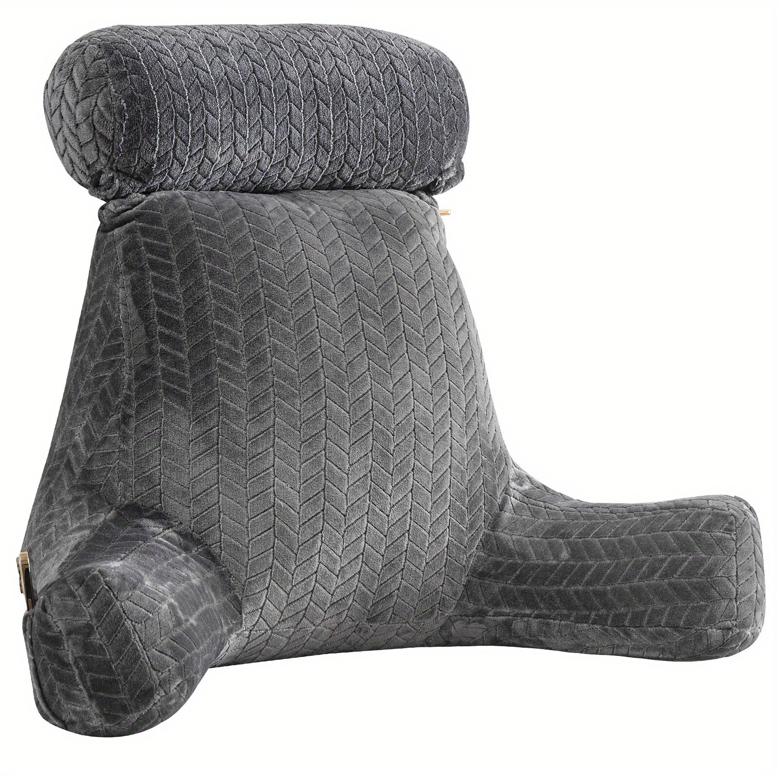 Large Detachable Reading Pillow With Armrests (90 X 90 X 45cm), Polyester Cover, Suitable For Bed Cushions And Reading Pillows