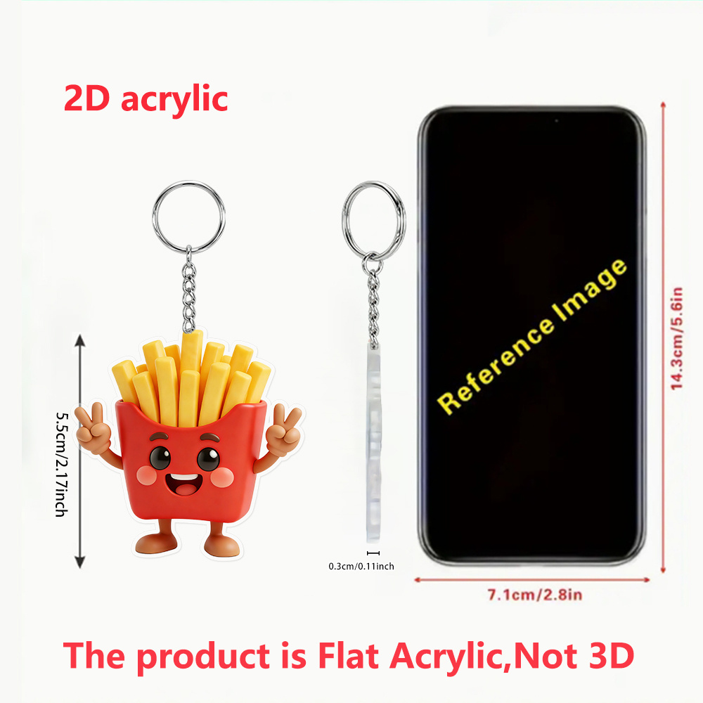 TEMU 2d Flat, 1pc Of 2d Flat Acrylic Keychain, Suitable For Car Keychains, Backpacks, Weddings, Birthdays, Housewarming, Anniversaries, Christmas,