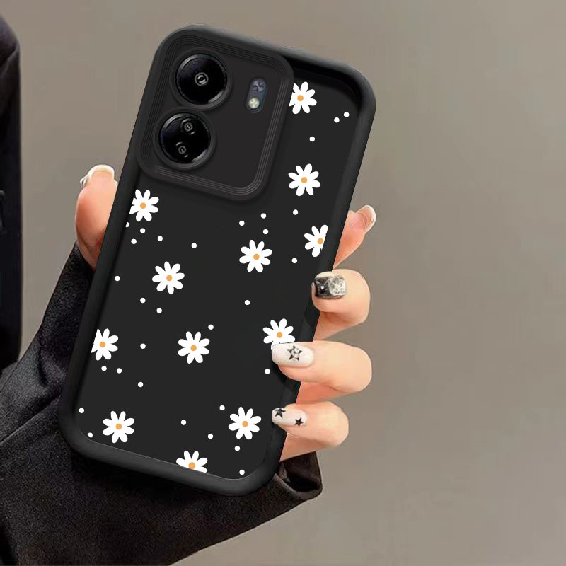 TEMU Coque de téléphone - Coque en silicone motif marguerite adaptée pour Redmi 13C, couverture souple de protection