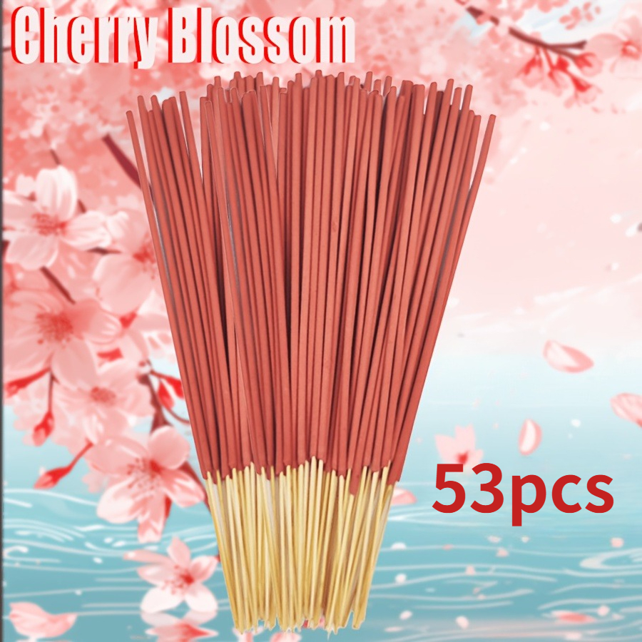 TEMU Spring Cherry Incense Sticks, Measuring 22.0cm With Bamboo Sticks, Offer A Delicate And Gentle Fragrance. Are Suitable For Settings Such As